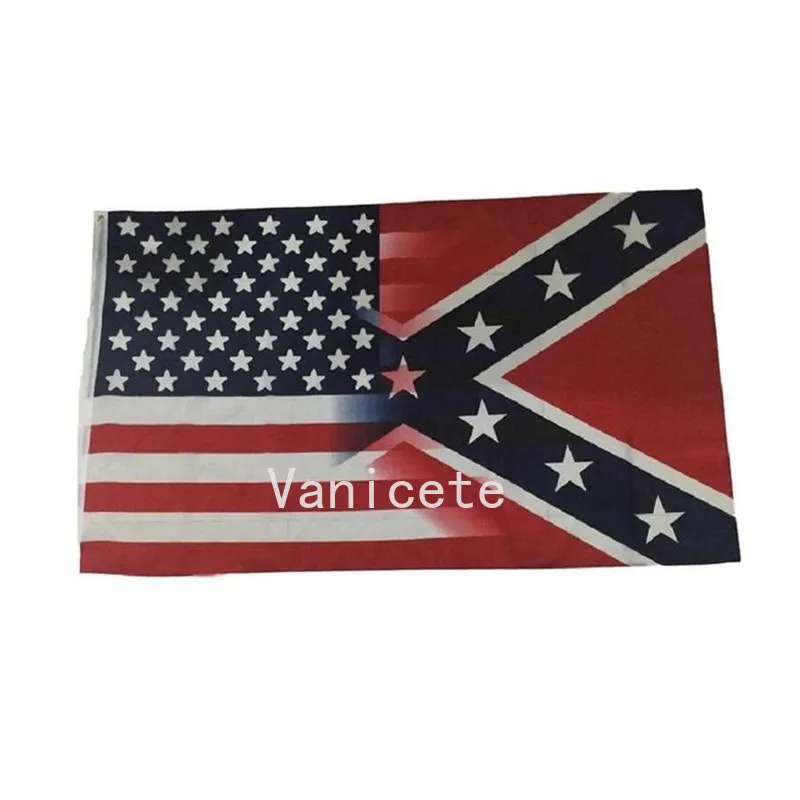 90*150cm Amerikaanse vlag met verbonden burgeroorlog Banner vlaggen Ocean Freight T2I524158139391