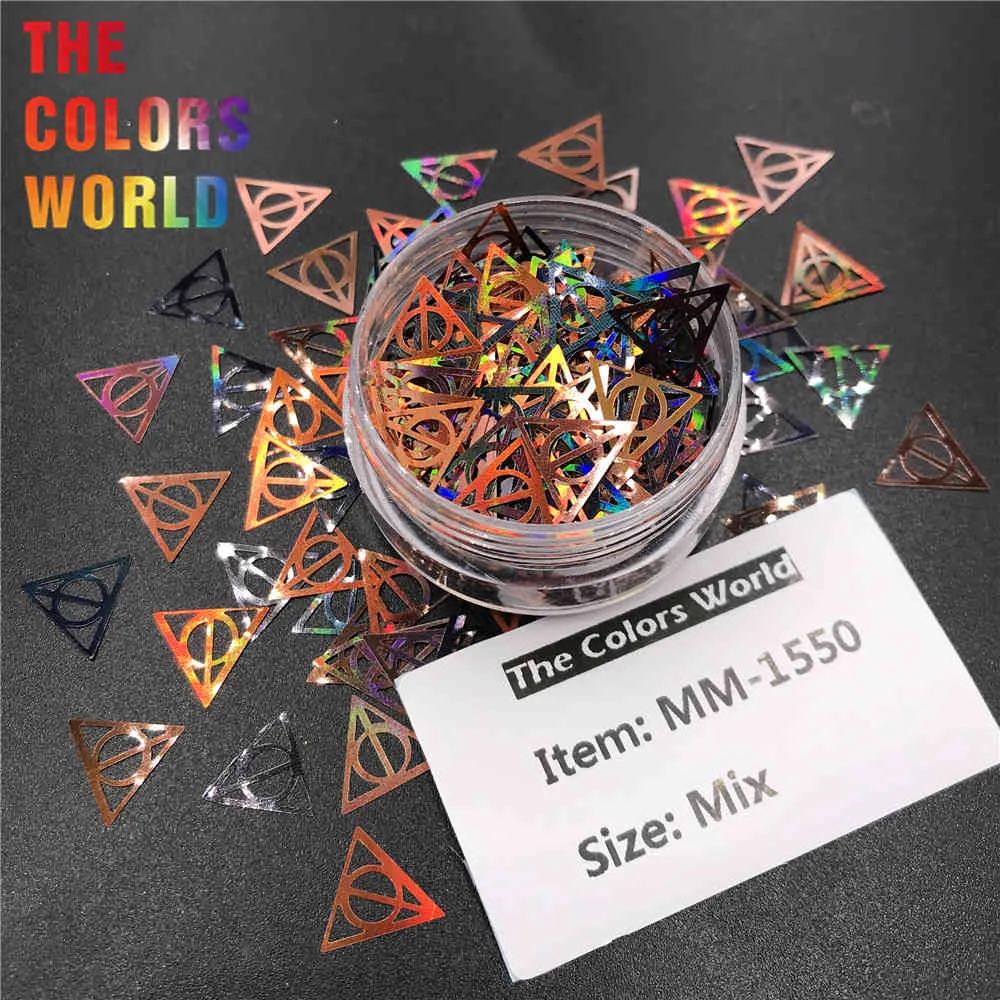 TCT-522 Triangle creux Harry Nails Glitter Nail Art Décoration Décoration Deathisly Noms de mort de la mort Accessoires Festival Fournisseurs