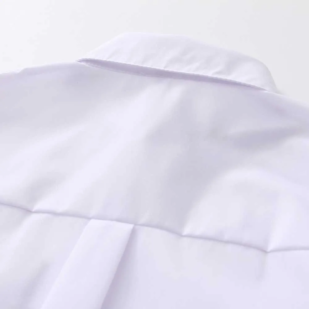 흰 셔츠 캐주얼웨어 버튼 턴 다운 칼라 긴 소매 면화 블라우스 자수 Feminina T8D427M 210721