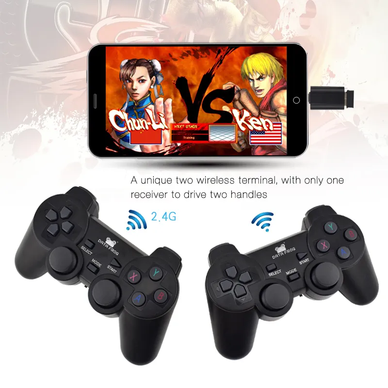 Podwójny 24G bezprzewodowy kontroler gier dla Android Smart Phone Joystick Gamepad na PC Dual Controller4297958