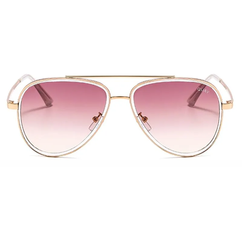 Óculos de sol Moda Tudo em Mulheres Espelho Quay Shades Marca Designer Gradiente Piloto Feminino Viajando EyewearSunglasses2327