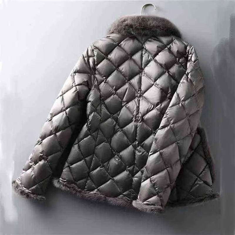 Zima damska plus rozmiar wyściełane płaszcze moda bawełna wyściełane ubrania faux norek włosy patchwork ciepłe parki kurtki kobieta 211108