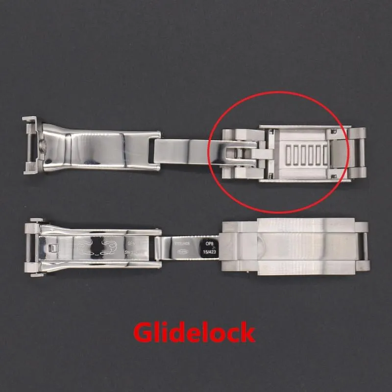 Bekijkbanden 20 mm rol Speciale rubberen band Glidelock voor onderzeeër GMT Bracelet Watchband Oyster Flex Explorer Fit 16 9mm Buckle T279A