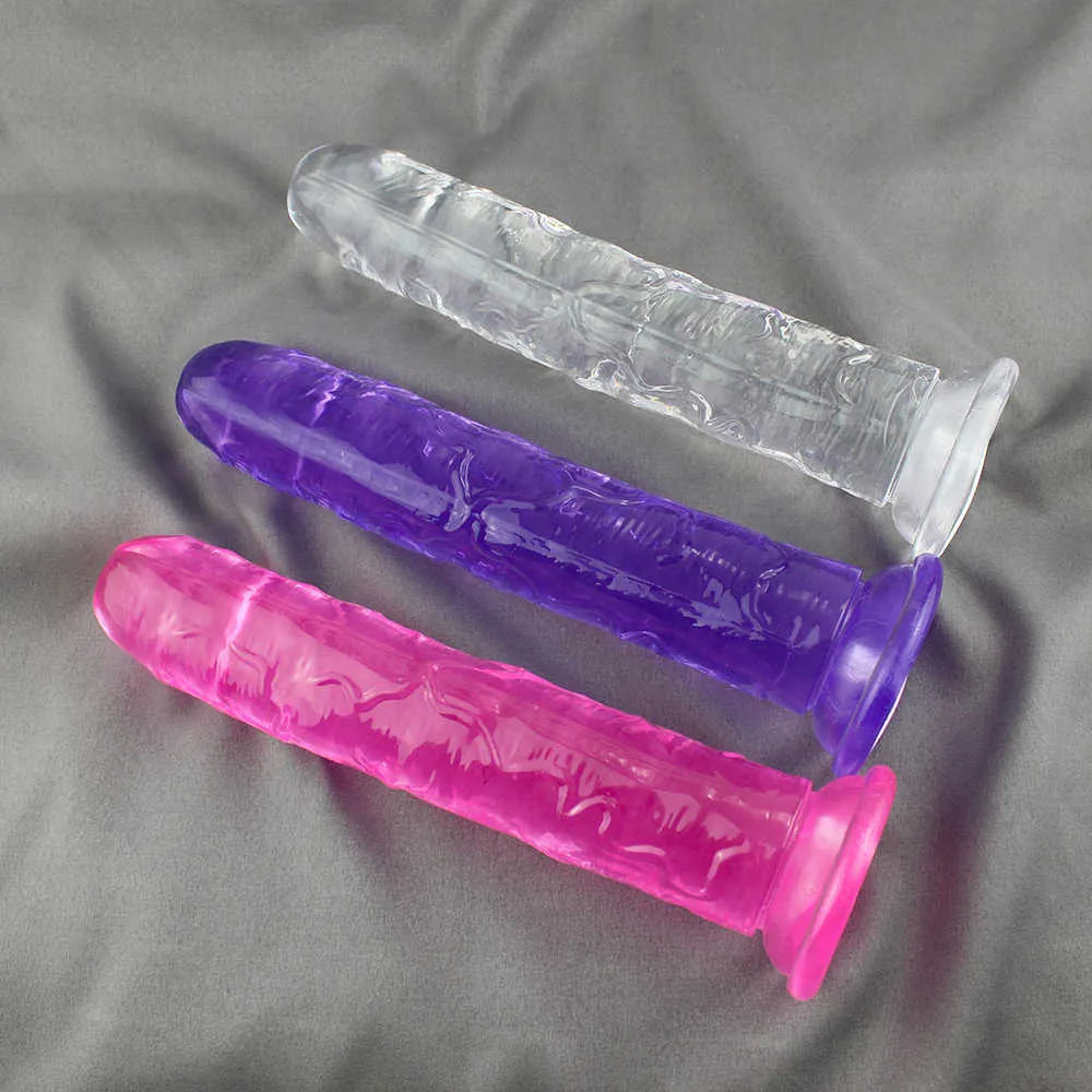 Stark suction cup gelé stor realistisk dildo suger enorm penis dick rumpa plugg analsexleksaker för kvinnliga vuxna man falos shop 210623655749