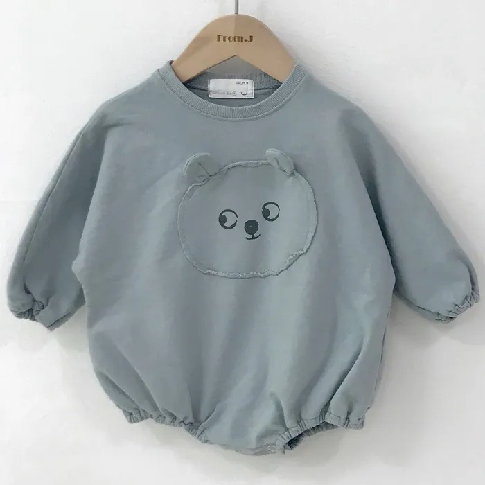 Body da orso carino primavera autunno neonati e ragazze tute a maniche lunghe in puro cotone abbigliamento 210508