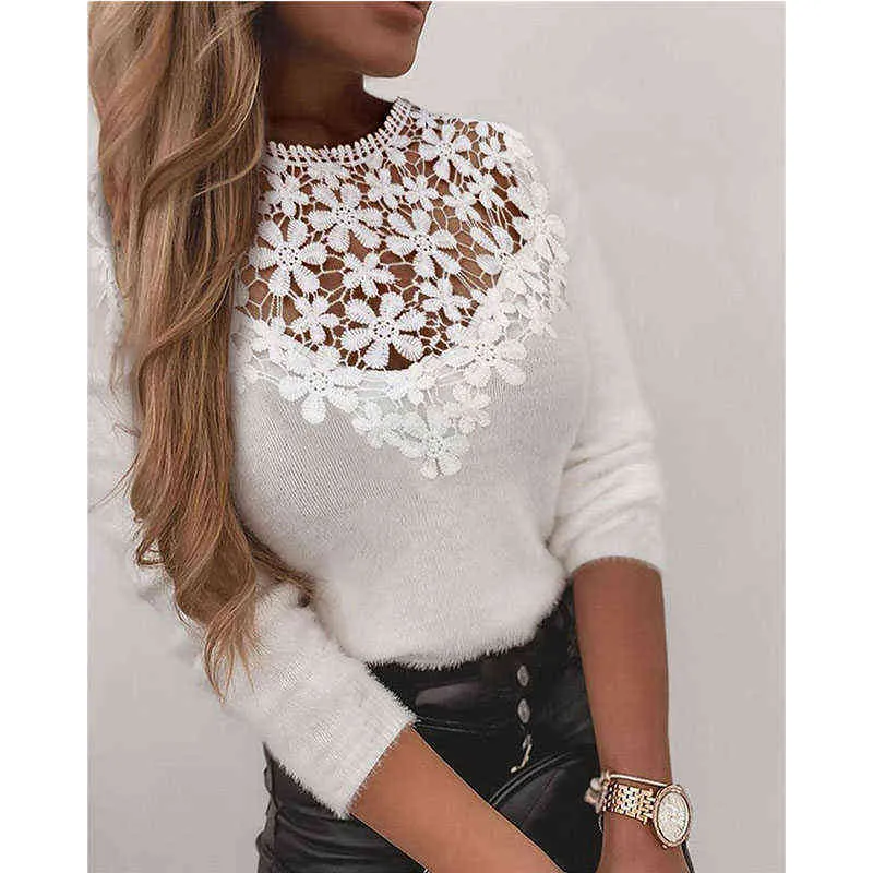 Spring Sweaters Pullovers O Neck Knitwear Loose Casual Knitted Tops Women Streetwear Retro Top White 2021 Autumn Spring Knitwear Y1110