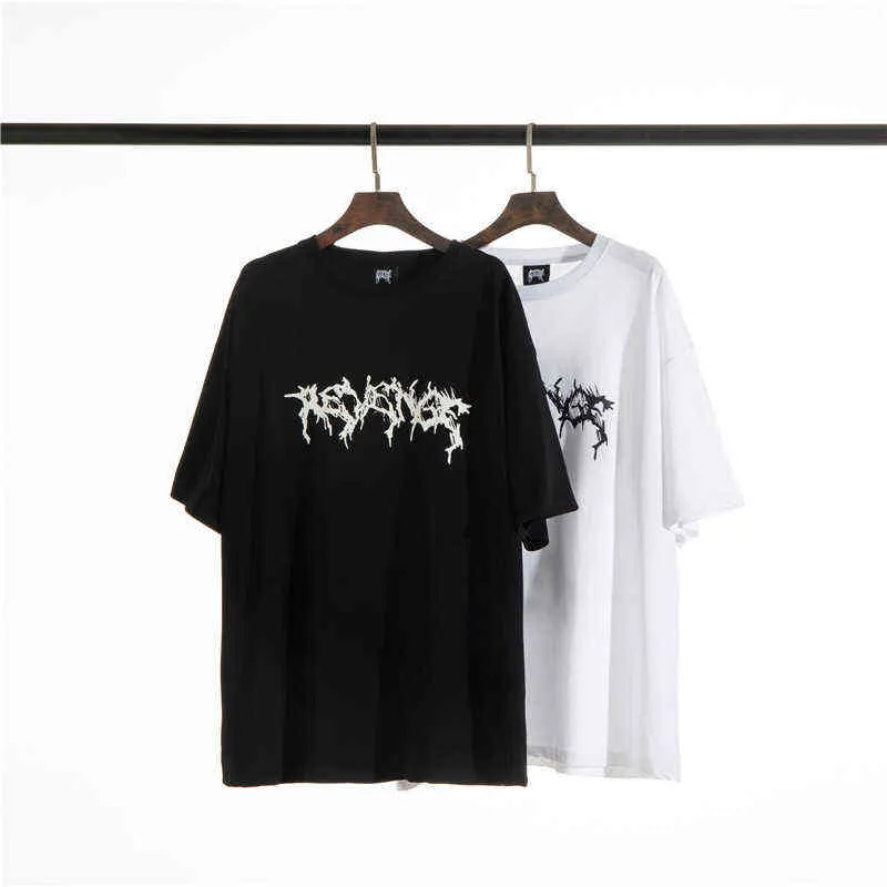 Summer 2022 Fashion Brand Revenge Horn Devil Roar Sketch High Street Men's and Women's Short Sleeved T-shirt