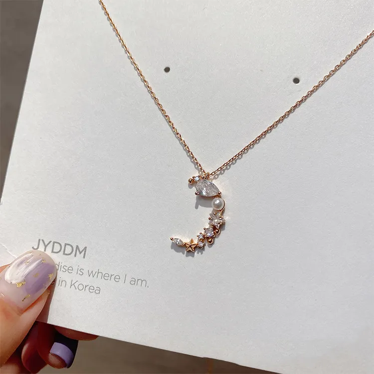 Corée du Sud croissant de lune collier nouvelle mode croissant de lune collier clavicule chaîne Simple polyvalent cadeau collier pour les femmes