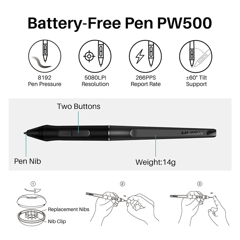 HUION INSPIRY DIAL Q620M Grafisk tablett Trådlös ritning Digital penna Tablet + Ring 8 Programmerbara Tryckknappar 8192 Nivåntryck