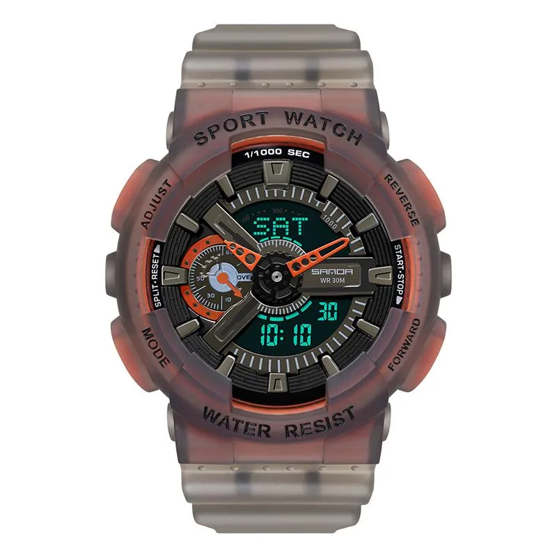 Grande montre Gshock lumineuse transparente montres numériques sport étudiant multi-fonction montres électroniques Zegarek Damski268I