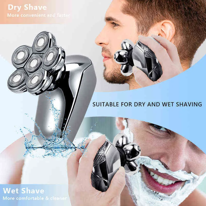 Rechargeable Puissant Barbe Cheveux Rasoir Électrique Pour Hommes Corps Tondeuse Toilettage Kit Électrique Rasoir Balde Rasage Machine 220112