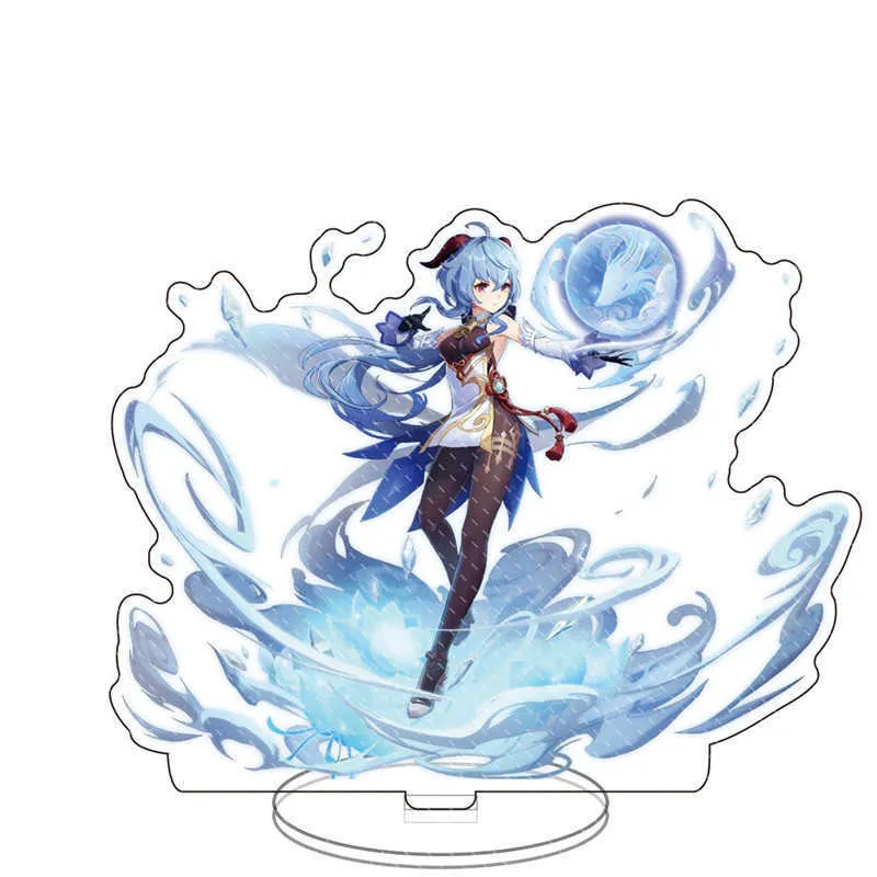 Genshin Impact anime Figure diluc Venti Klee Keqing Acrylic Stand Model Decord Decor Barbara Cute Standing Gifts G10191033585