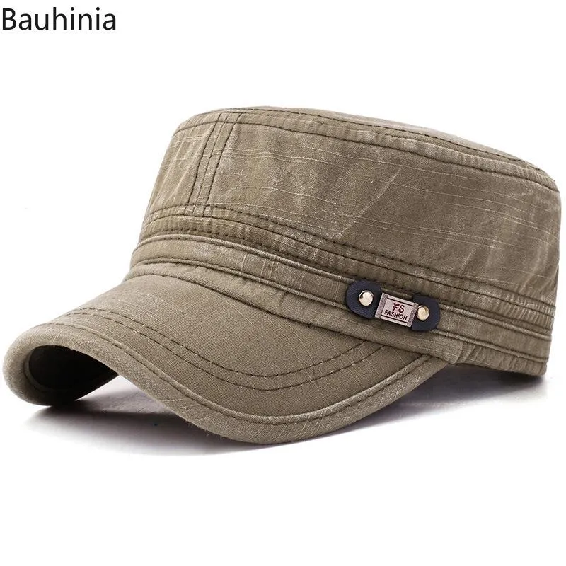 Casual Men's Flat Top Hat Outdoor Sun Hats Old Umyjana czapka wojskowa po prostu kobiet Atlantydka Kuba szeroka Brim301i