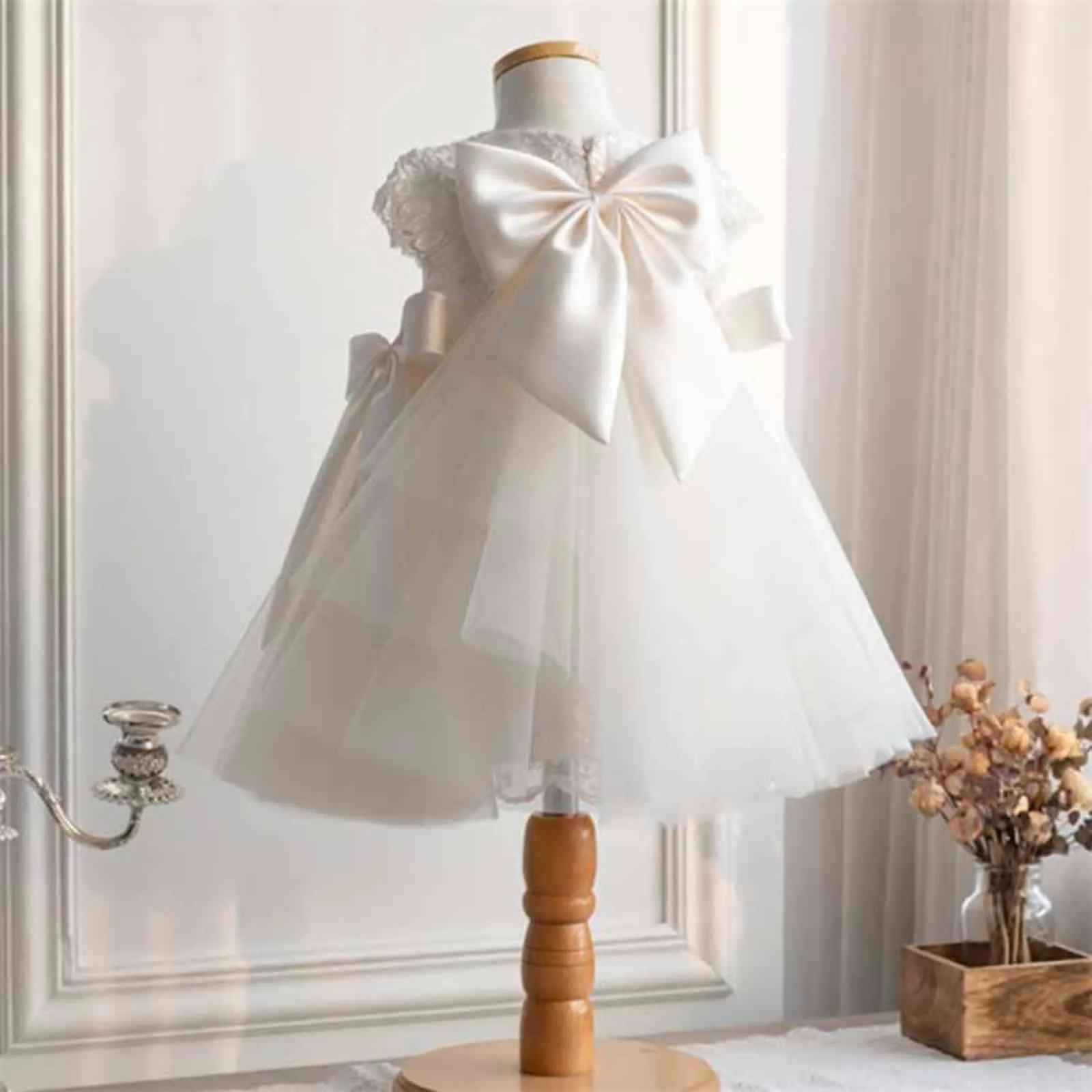 1st urodziny ślubne dziewczynki sukienka koronki księżniczki suknie dla dziewcząt Big bowdler baby chrzest suknia chrzciny G1129