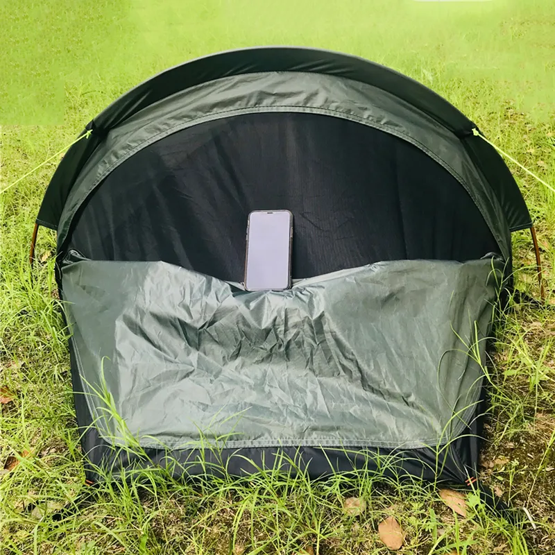 Tente de Camping ultralégère, sac à dos de voyage, tente verte armée unique, sac de couchage 100% étanche 220216