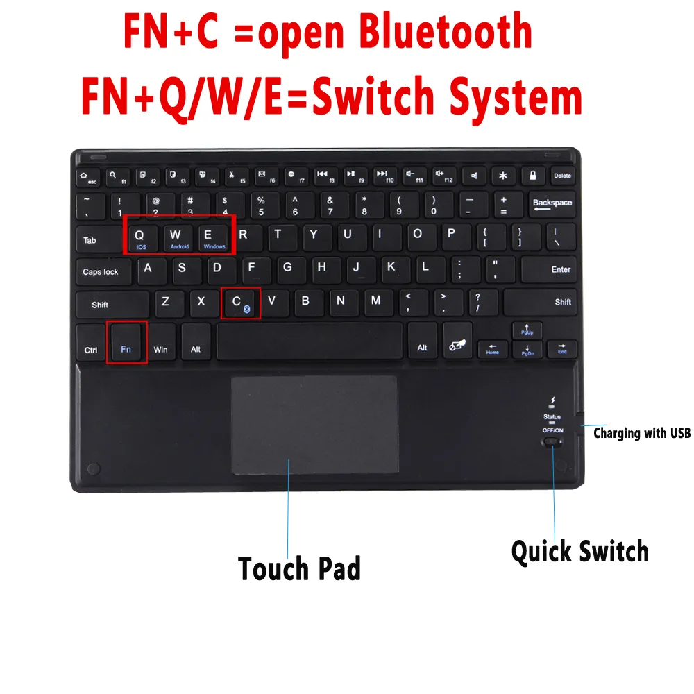 Étui pour clavier avec pavé tactile, pour Samsung Galaxy Tab S5E 10.5 2019 SM-T720 SM-T725 T720 T725, housse en cuir intelligente, clavier détachable + stylo