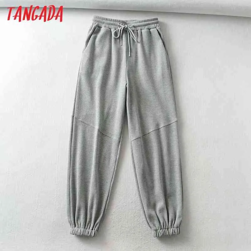 Pantaloni da donna morbidi grigi cargo elastici pantaloni larghi pantaloni da jogging pantaloni sportivi femminili streetwear 2U15 210416