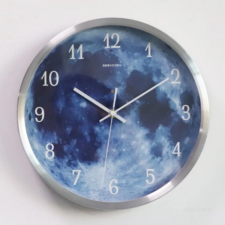 Diameter 30 cm Wandklokken Lange Life Voice Controlled Clock 5 Stijl Lichtgevende Wandklok Metalen Frame Thuis Décor T2I52254