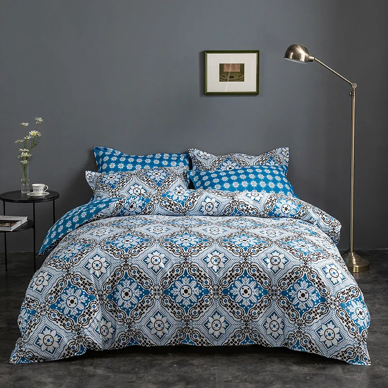 Bohemian Geometric Plaid Bedding Set Striped Nordic Simple Duvet Cover BedClothes Home Sheet Twin King Queen 220x240