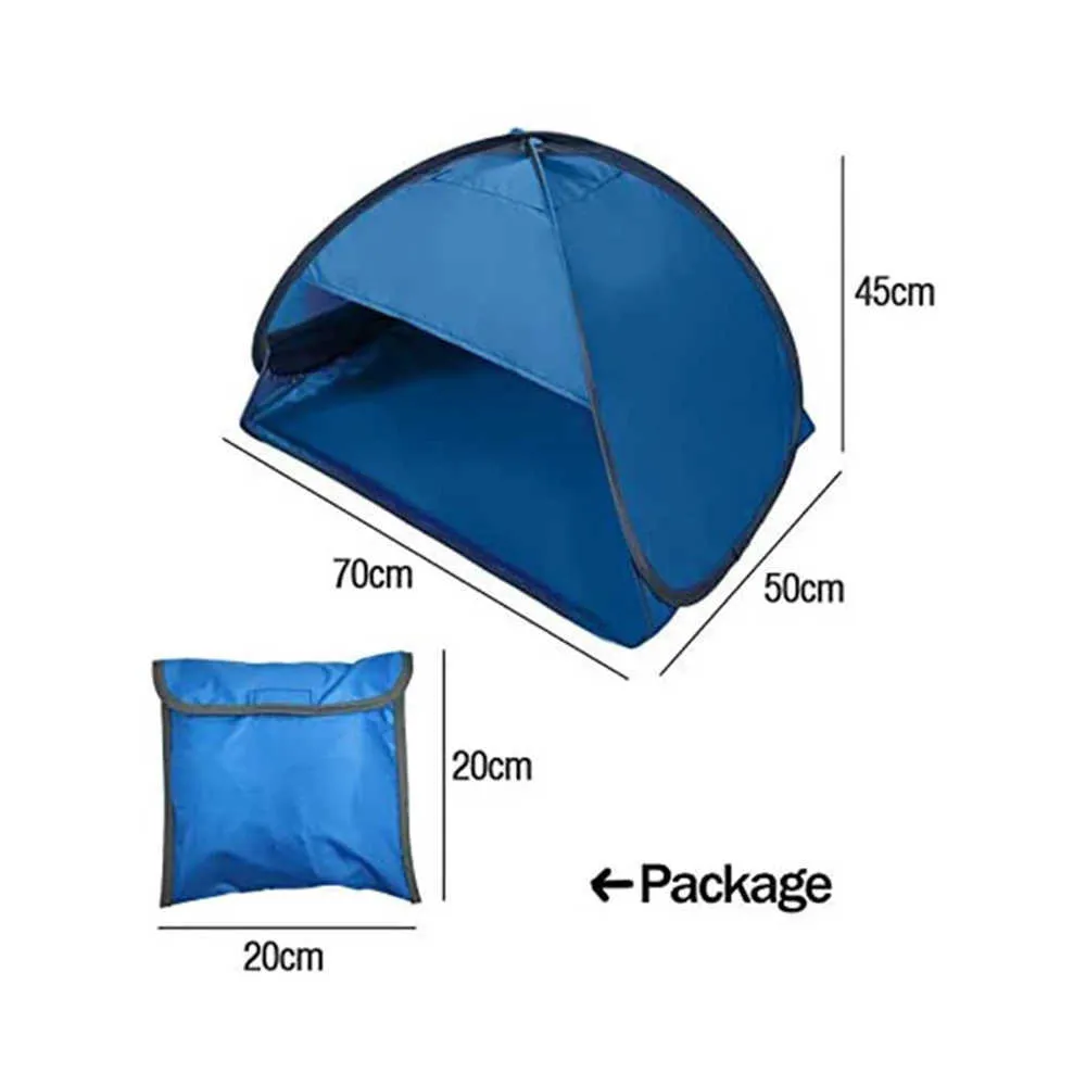 Outdoor Camping Beach Sun Protection Face Tent Foldable Windproof Lightweight Sun Shelter Umbrella Face Tent with Phone Holder Y0706