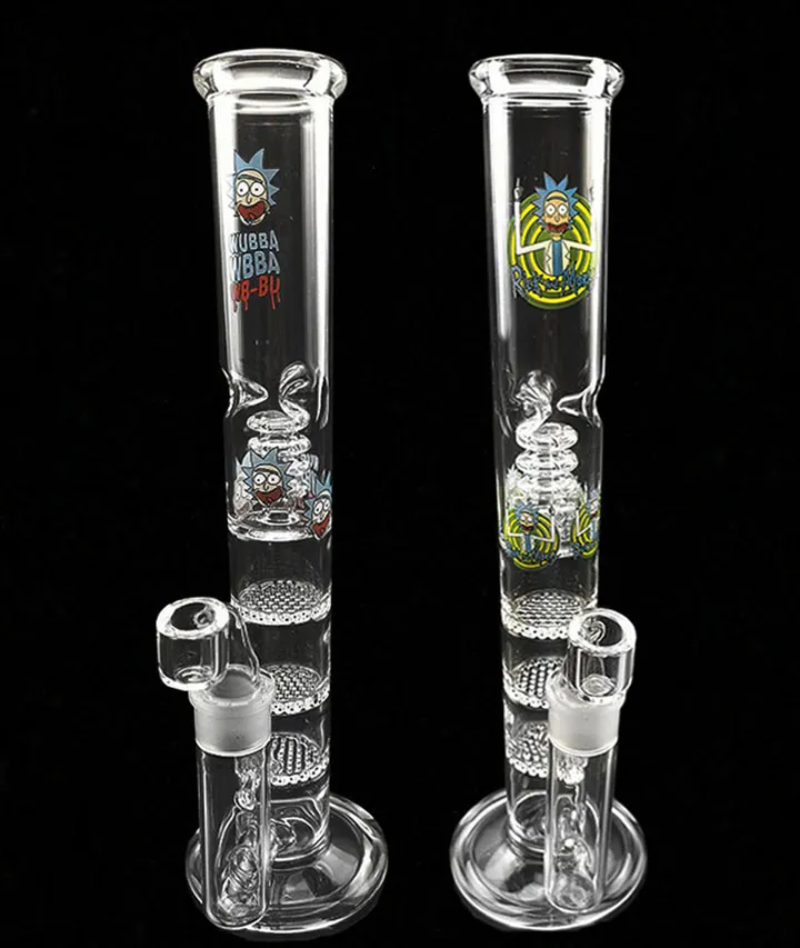 Bongs Triple Percolator Bong Fajki wodne Ash Catcher Klatka dla ptaków Perc Dab Rigs 18.8mm Joint Oil Rig Glass Oil Burner cheechshop