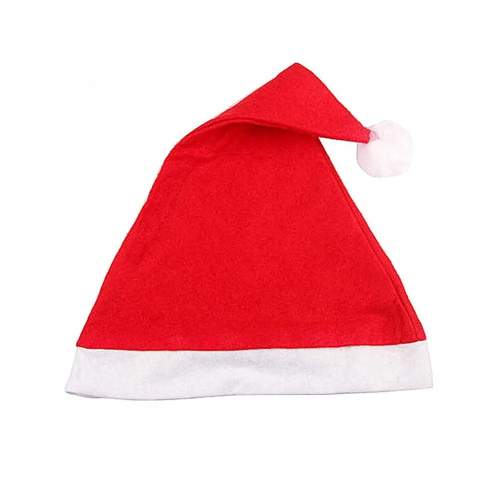 12 pçs / set unisex chapéu tradicional branco xmas santa claus 'tampão presente para adulto crianças festa natal