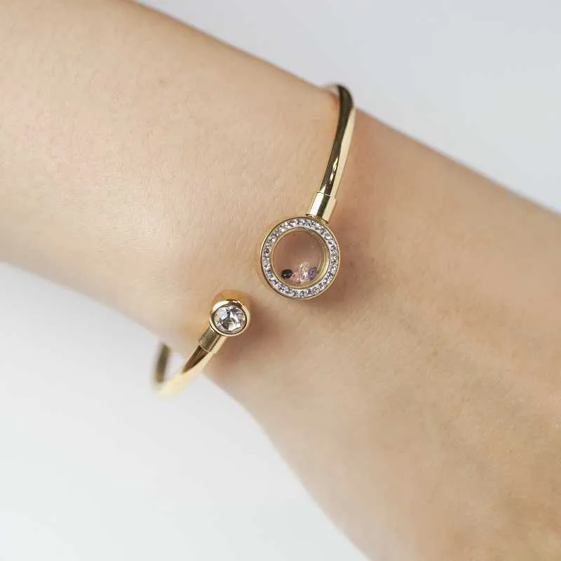 Simples colorido cristal ajustável mens pulseira para mulheres homens jóias presentes abertos punhos pulseira de aço inoxidável moda jóias q0717