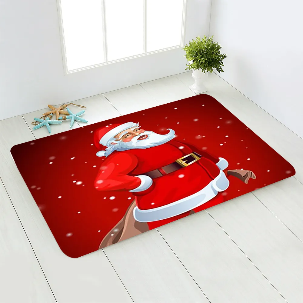 Kerstmissneeuwman Santa Slaapkamer Gang Corridor Tapijt Antislip Zachte deurmatten zijn geschikt voor woonkamerkeukens