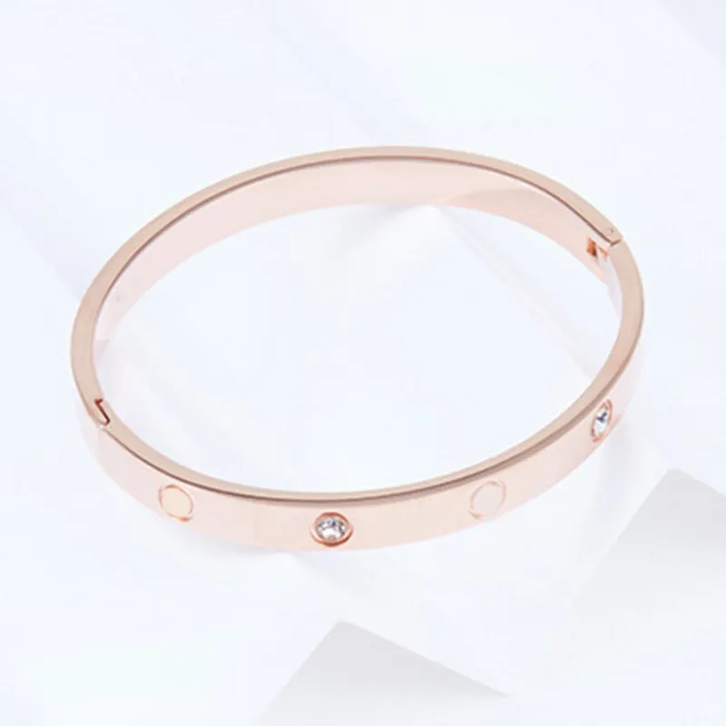 Amor parafuso pulseira feminina aço inoxidável pulseira de ouro pode ser aberto casal simples jóias presentes para mulher acessórios inteiro ch230p