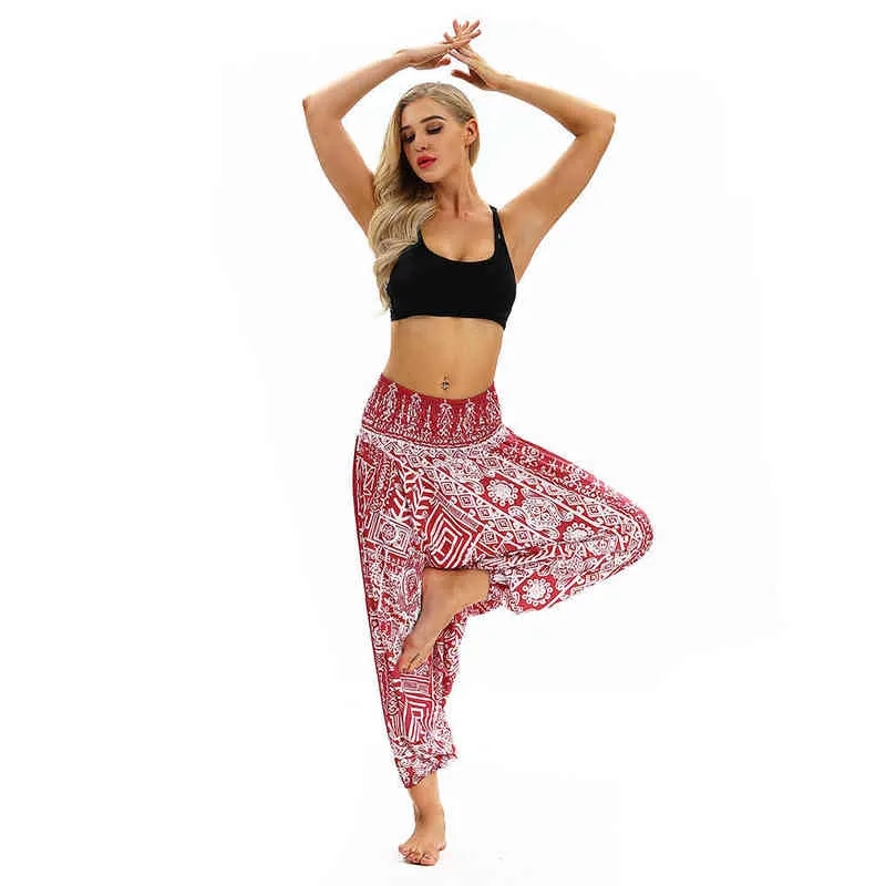 Femmes Harem Pantalon Mode Bohème Pantalon Lâche Pantalon De Yoga Occasionnel Hommes Femmes Baggy Boho Aladdin Combinaison Pantalon Taille Élastique H1221