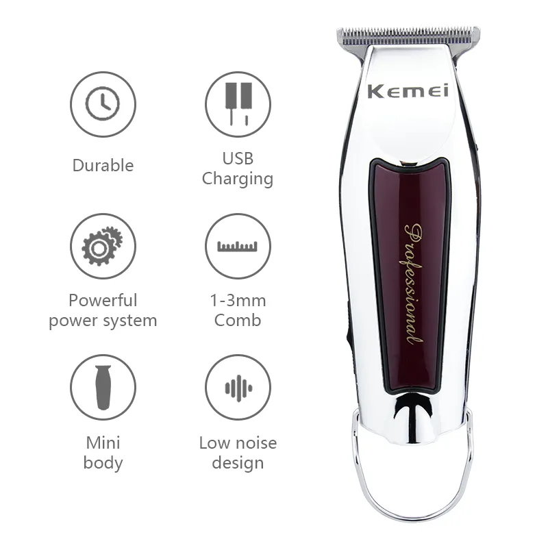 Kemei Mini Trimmer for Men Hair Maszyna do cięcia Golenie Profesjonalna strzyżenie Clipper Cutter Shaver Broda Razor Barber 220216