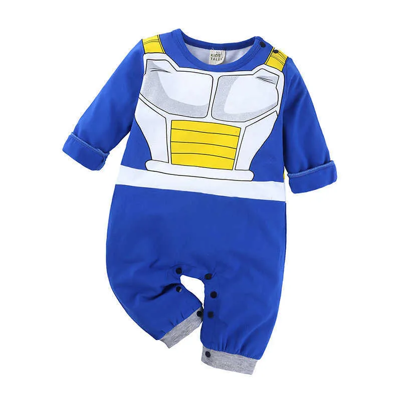 Anime Cosplay Pasgeboren Katoen Baby Rompertjes Korte / Lange Mouw One Stuk Jumpsuit Infant Boys Halloween Kostuum Overalls Q0910