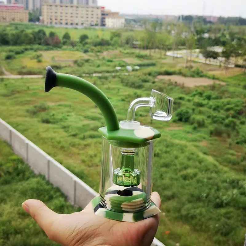 Hookah Silicone small bong Percolators Perc Removable Straight Water Pipes coloured Portable foldable Smoking bongs