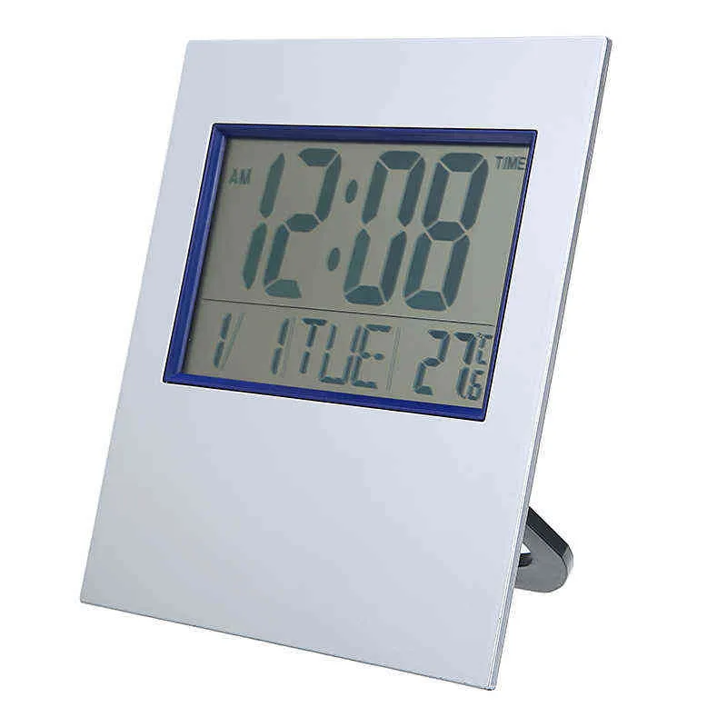 Orologio digitale LCD elettronico Allarme Temperatura Data Ora Display Timer Orologio Home Office Scrivania Decorazione da parete 211112