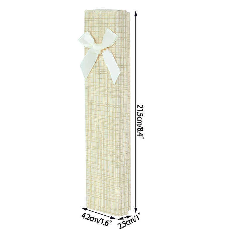 5 pz 21.5x4.2x2.5 cm Rettangolo Scatola Regalo di Cartone Collana Bracciale Gioielli Scatole Imballaggio Matrimonio Festa di Compleanno Decorazione