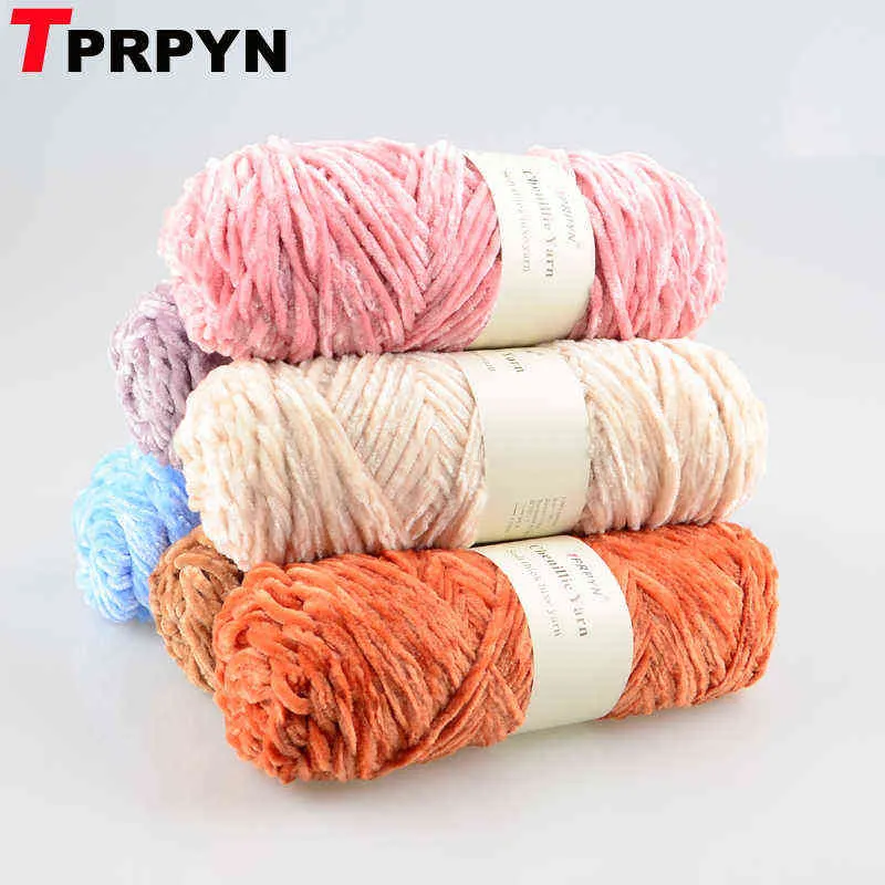 TPRPYN = 100g 110M Fil Chenille pour tricoter velours texturé fil de crochet tricoté doux fils de ligne chauds pour tricoter des travaux d'aiguille Y211129