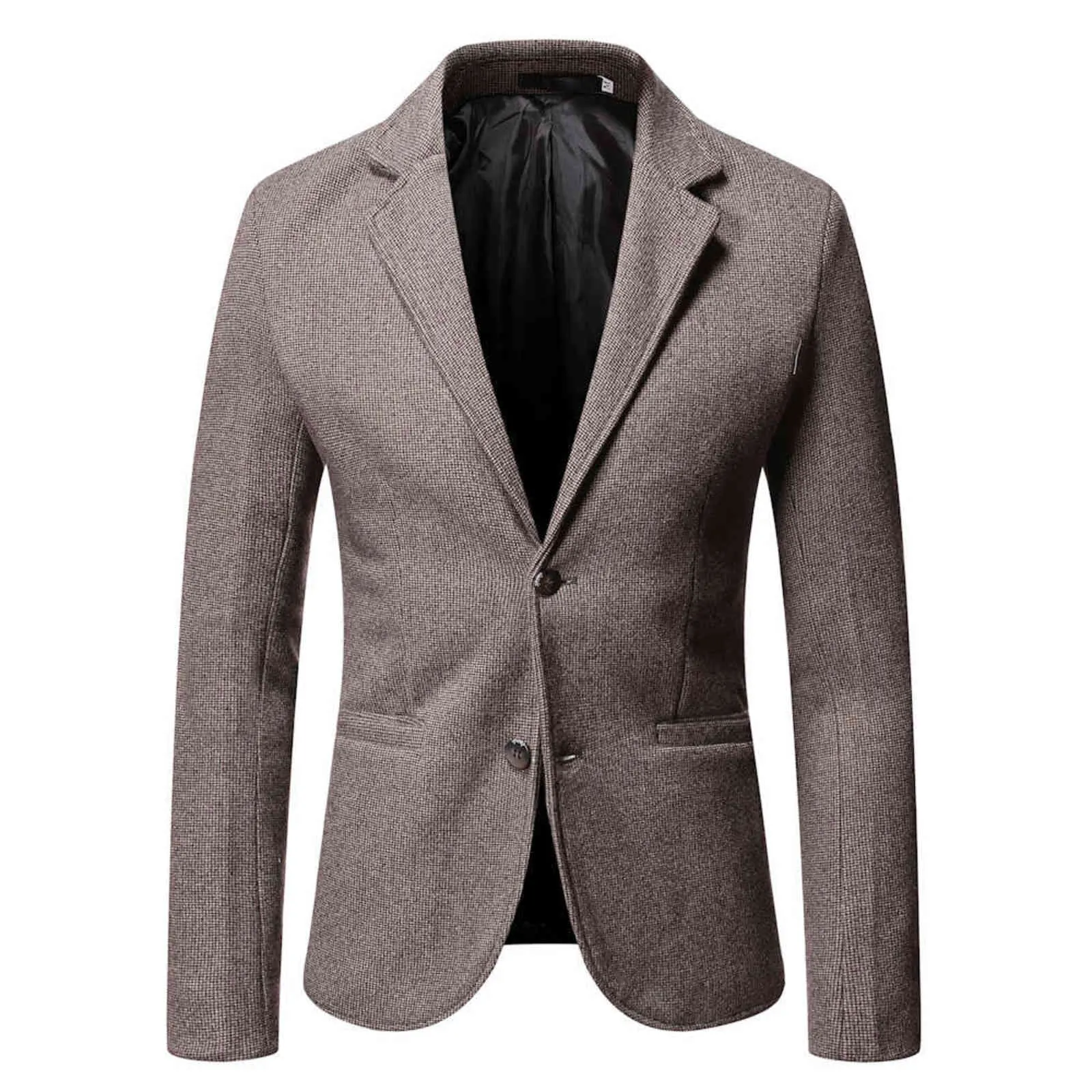 Осень / зима повседневная Blazers Classics -Selling маленький костюм клетки куртки высокого качества шерстяная ткань теплый костюм мужской тонкий подходящий 5xL 211120