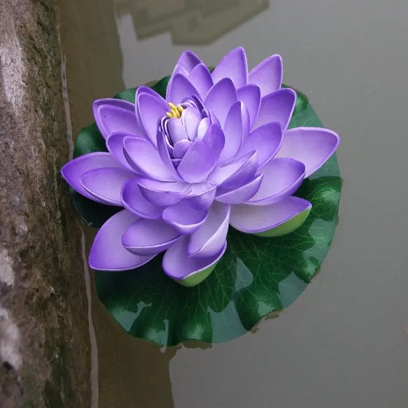 Decorative Flowers & Wreaths 18cm Floating Lotus Artificial Flower Wedding Home Party Decorations DIY Water Lily Mariage Fake Plan288S