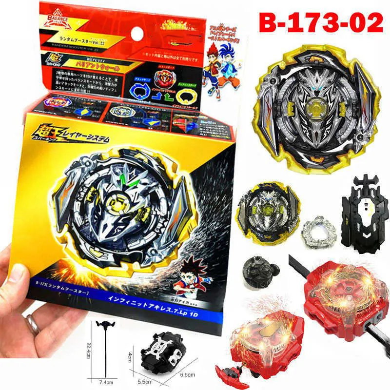 Burst Sparking B-173-02 Infinite Achilles 7 Loop Trottola Superking Launcher Metal Fusion Giroscopio Giocattoli Bambini Regali X0528