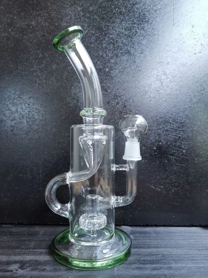 Bong 9,5 pollici bruciatore a nafta alto dab rig piattaforme petrolifere in vetro riciclatore pipa ad acqua fumatori verde chiaro dimensioni giunto 14,4 mm piattaforma petrolifera in vetro riciclatore sestshop vendita