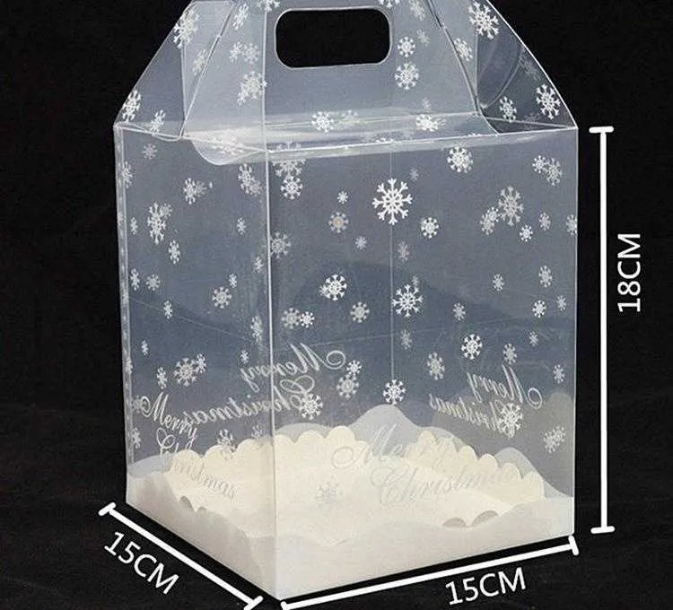 15 * 15 * 18cm 투명한 진저 하우스 패키지 쿠키 케이크 캔디 초콜릿 상자 사과에 대 한 웨딩 호의 상자