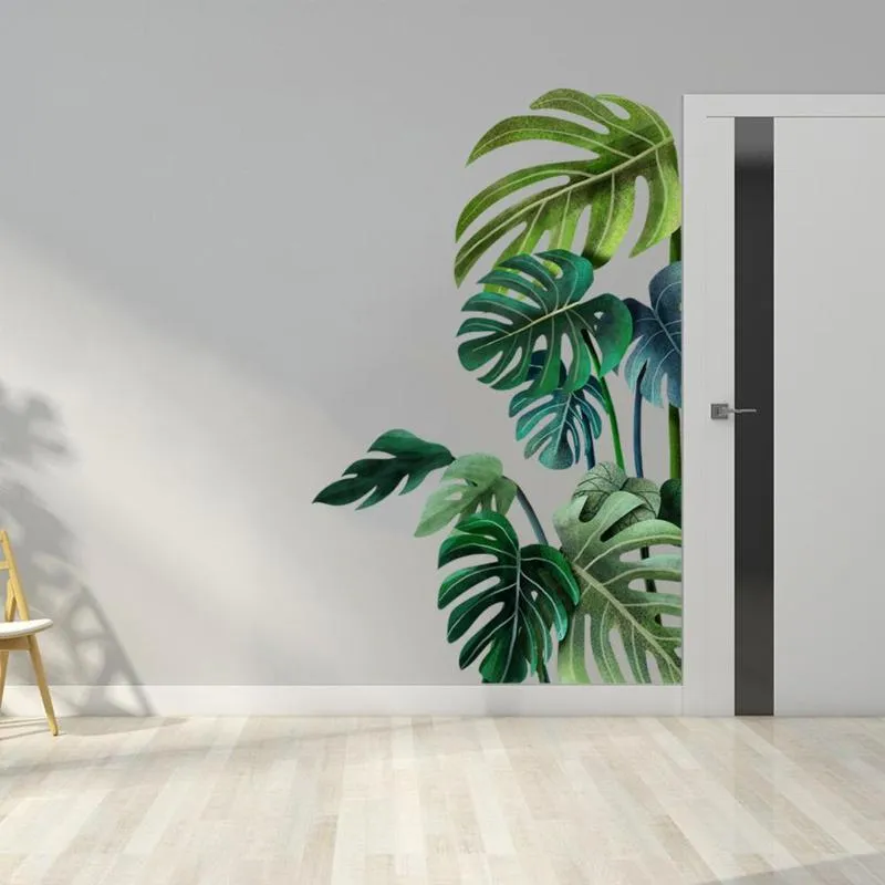 Wall Stickers Self-adhesive Leaves Sticker PVC Tropical Plant Background Nordic Style Art Home Decor Whole2759