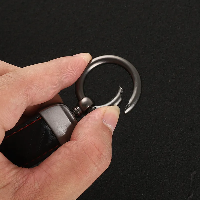 2021 New Leather Horseshoe Buckle Keychain Car Logo Custom Key Ring For KIA Stinger GT Accessories3403128