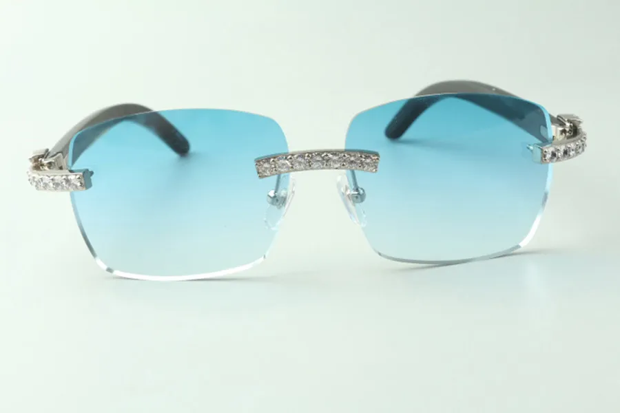 Lunettes de soleil diamant Direct s XL 3524025 avec branches en bois noir, lunettes de créateur taille 18-135 mm198M