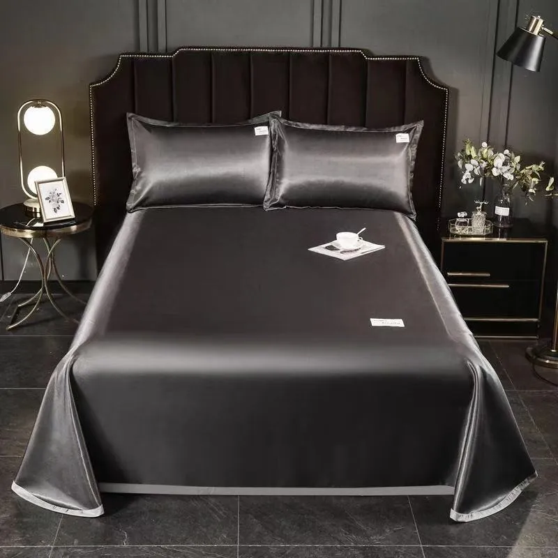 Drap de lit en soie d'été Literie de haute qualité Textile Climatisation Grande taille Double King Couvre-lit avec taie d'oreiller F0497 210420
