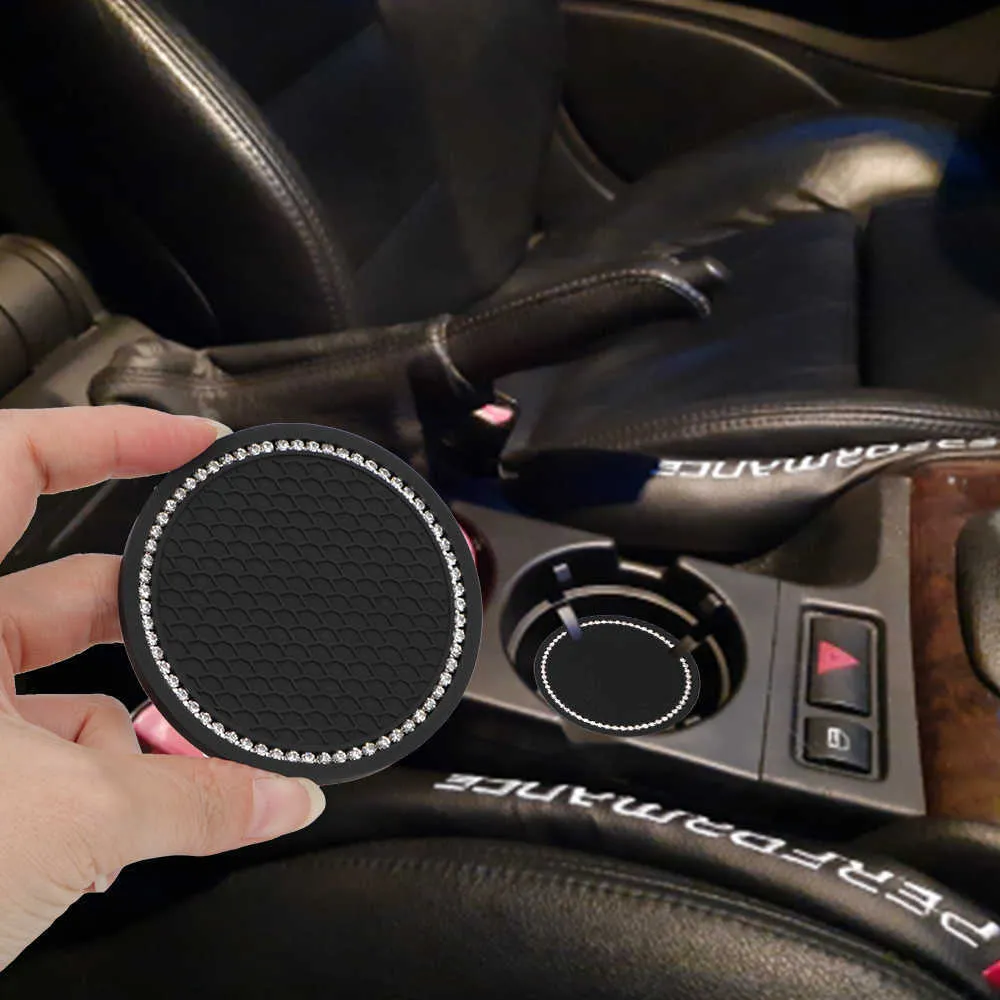 Anti-Slip Pad Mat för inredningsdekoration Silicera Gel Car Styling Accessories 2st Car Coaster Water Cup Bottle Holder