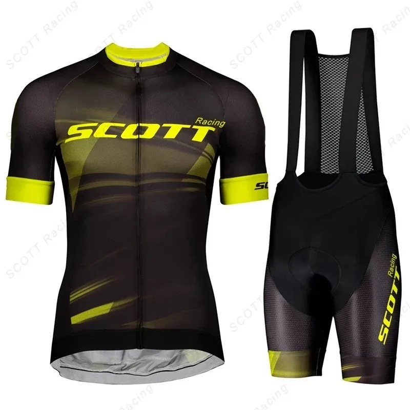 프로 자전거 팀 Scott Cycling Jersey Cycle Road 자전거 셔츠 셔츠 스포츠 옷 Ropa Ciclismo Bicicletas Maillot Bib Shorts3440