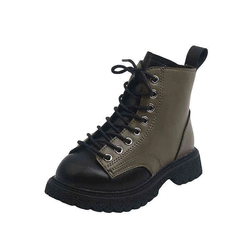 Niños primavera otoño solo martin botas niñas moda encaje diseño niños estilo británico corte medio 211227