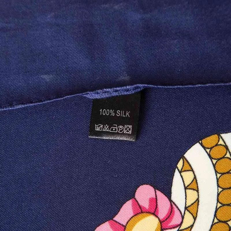 POBING 100% Foulard en soie marque de luxe fondre chaîne Foulard musulman Foulard carré foulards dame Foulard femme Bandana 100*100 CM