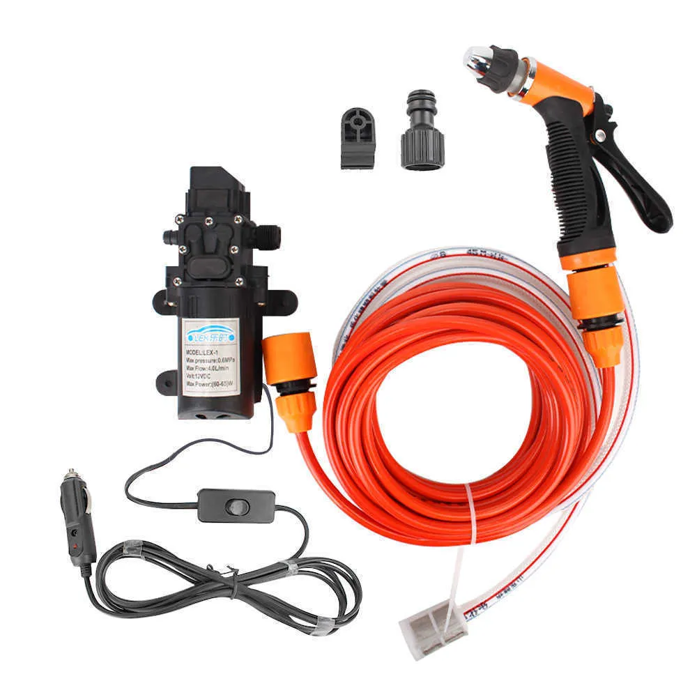 Hose Set Washing Washer Cleaning Machine 12V Auto Accessories Portable With Adapter Car High Pressure Gun Electric Water Pump